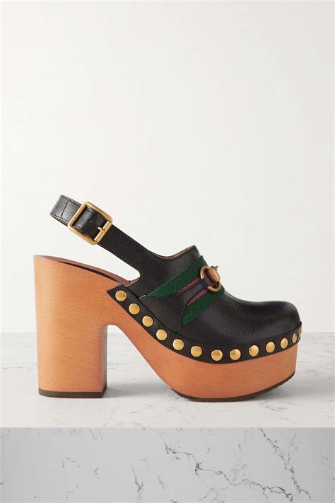 gucci platform block heels|gucci platform clogs.